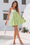 Wenrine Womens Green Plaid Mini Sundress