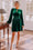 Wenrine Womens Green Velvet Long Sleeve Mini Dress