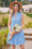Wenrine Womens Blue Lace Eyelet Swing Tank Dresses