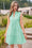 Wenrine Womens Mint Lace Eyelet Swing Tank Dresses