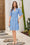 Wenrine Womens Blue Lace Eyelet Ruffle Tiered Tunic Dresses