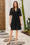 Wenrine Womens Black Lace Eyelet Ruffle Tiered Tunic Dresses