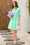 Wenrine Womens Mint Lace Eyelet Ruffle Tiered Tunic Dresses