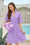 Wenrine Womens Violet Lace Eyelet Ruffle Tiered Tunic Dresses