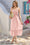 Wenrine Womens Pink Smocked Tie Strap Ruffle A Line Dress