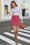 Wenrine Womens Light Pink Corduroy A-line Short Mini Skirt