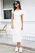 Wenrine Women's White Basic Solid T-Shirt Dress