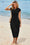 Wenrine Women's Black Basic Solid T-Shirt Dress
