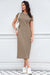 Wenrine Women's Khaki Basic Solid T-Shirt Dress