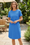 Wenrine Womens Blue Crewneck Fashion Basic Solid T Shirt Dress