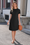 Wenrine Womens Black Crewneck Fashion Basic Solid T Shirt Dress