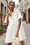 Wenrine Womens White Oversized Button Up Collared Mini Dress