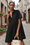 Wenrine Womens Black Oversized Button Up Collared Mini Dress