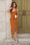 Wenrine Womens Orange Midi Bodycon Ribbed Knit Tank Dresses