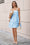 Wenrine Womens Sky Blue Plaid Spaghetti Strap Sundress