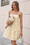 Wenrine Womens Apricot Yellow Plaid Spaghetti Strap Sundress