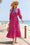 Wenrine Womens Rose Red Boho Floral Flowy Dresses