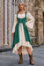 Wenrine Womens Dark Green 2-Piece Renaissance Dress