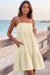 Wenrine Womens Beige Summer Striped Mini Dress