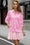 Wenrine Womens Pink Heart Valentines Collared Sweatshirt Dress