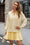Wenrine Womens Beige Heart Valentines Collared Sweatshirt Dress