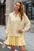 Wenrine Womens Beige Heart Valentines Collared Sweatshirt Dress