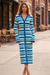 Wenrine Womens Blue Long Cardigan Sweater Dress