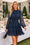 Wenrine Womens Navy Long Sleeve Lace Mini Dress