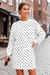 Wenrine Womens White Polka Dot 2 Piece Skirt Sets
