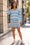 Wenrine Womens Light Blue Striped 2 Piece Outfits