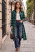 Wenrine Womens Green Flannel Plaid Shirt Dress