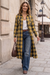 Wenrine Womens Yellow Flannel Plaid Shirt Dress