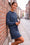 Wenrine Womens Dark Blue Polka Dot 2 Piece Skirt Sets