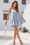 Wenrine Womens Navy Plaid Mini Sundress