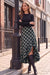 Wenrine Womens Navy Ruffle Plaid Maxi Skirt