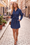 Wenrine Womens Navy Button Down Mini Denim Dress