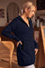Wenrine Womens Navy Striped Sweater Dress