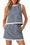 Wenrine Womens Navy Gingham Tank Skirt Set