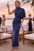 Wenrine Womens Navy Bodycon Maxi Dress