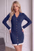 Wenrine Womens Navy Button Down Mini Dress