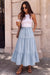 Wenrine Womens Light Blue Long Denim Skirt