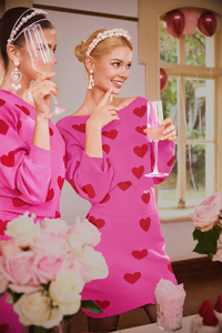 Wenrine Womens Pink Off Shoulder Sweater Mini Dress