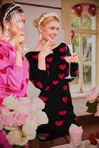 Wenrine Womens Black Off Shoulder Sweater Mini Dress