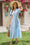 Wenrine Womens Light Blue Floral Puff Short Sleeve Beach Dresses