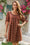 Wenine Womens Brown Dot Puff Oversized Pleated Babydoll Dresses