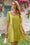 Wenine Womens Green Dot Puff Oversized Pleated Babydoll Dresses