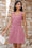 Wenrine Womens Pink Mini Sleeveless Elastic Waist Tank Dress