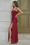 Wenrine Women's Burgundy Spaghetti Strap Mesh Bodycon Cocktail Dresses