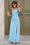 Wenrine Women's Light Blue Spaghetti Strap Mesh Bodycon Cocktail Dresses