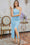 Wenrine Women's Light Blue Mesh Bodycon Split Hem Cocktail Dress